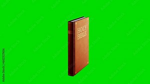 3D model bible on green screen rotating 360 degrees