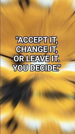 "Accept it, Change it, or Leave it. You decide."