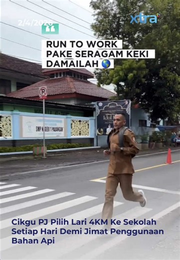 Seorang guru Pendidikan Jasmani dari Indonesia, Ahmad Zaki Febiansyah, mencuri perhatian apabila memilih untuk berlari sejauh kira-kira 4 kilometer ke sekolah setiap hari sebagai usaha menjimatkan penggunaan bahan api. Menurutnya, amalan tersebut bukan sekadar menyahut seruan kerajaan, malah menjadi rutin gaya hidup sihat yang memberi manfaat kepada kecergasan fizikal. Malah, perjalanan itu hanya mengambil masa sekitar 15 minit untuk sampai ke sekolah. Difahamkan, guru berusia 34 tahun itu juga 