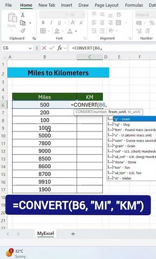 Convert Miles to Kilometres in Excel (Super Easy Trick!) | Miles to KM in Excel in 60 Seconds! ⚡