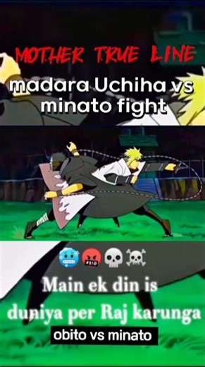 madara Uchiha vs minato fight ☠️🥶