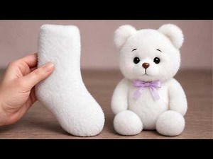So Easy & Cute! Make This Teddy Bear Just From a Fluffy Sock 🧸✨