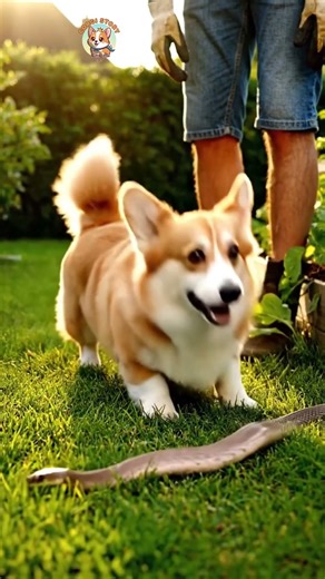 He thought Corgi Would Be Scared… BIG MISTAKE 🐶🔥🐍#funny #cute #animals #snake #hero #cutedog