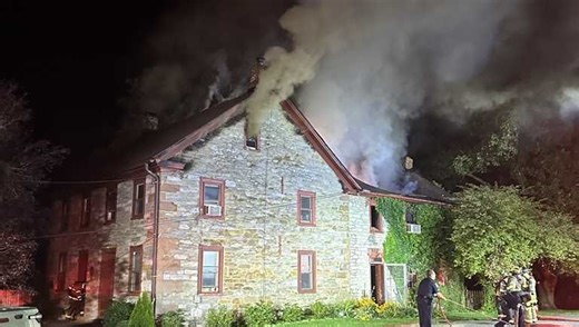 Fire engulfs home, closes roads in York County