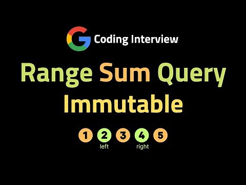 Range Sum Query - Immutable - LeetCode 303 - Coding Interview Questions