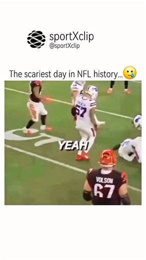 sportXclip on Instagram: "This video captures the chilling and deeply emotional moments following the on-field collapse of Buffalo Bills safety Damar Hamlin during a game against the Cincinnati Bengals on January 2, 2023. The footage begins immediately after the tackle, showing players from both teams quickly recognizing the severity of the situation, gathering around him in distress, and signaling for help. The use of the heart monitor sound and the visual of the player falling to the ground be