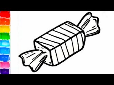 How to draw a candy drawing🍬,Easy candy drawing for kids ‪@bushi_art_‬