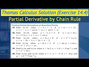 Chain rule Multivariable calculus | Thomas calculus exercise 14.4 Q35 - Q40 || Lec 42