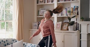 Happy Teenage Girl Dancing Home Having Stock Footage Video (100% Royalty-free) 1034659229 | Shutterstock