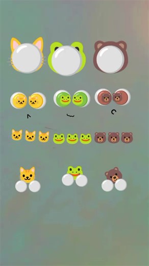 Cute Animal Icons Animation Featuring Frogs and Cats