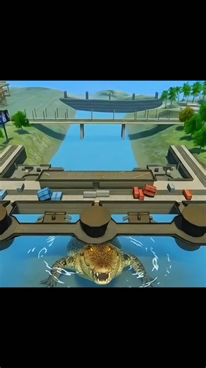 Today the crocodile gets angry and destroys all the houses. 🐊😱 #freefire #trending #shorts #ai