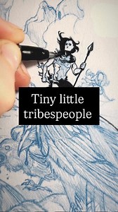 Inking tiny little Frazetta-style tribespeople! #makecomics #traditionalart #drawingvideo #traditionalink #frankfrazetta | The Art of Clara Meath