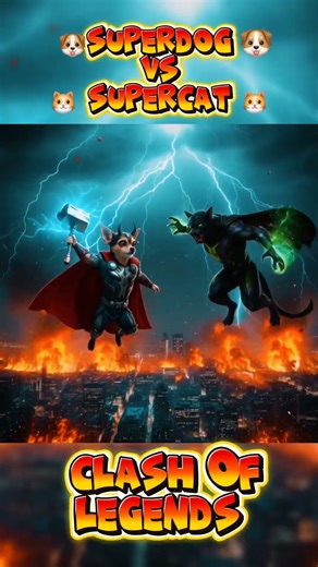 Clash of Legends : SuperDog VS SuperCat 🐶🐱 #superhero #superdogs #supercat