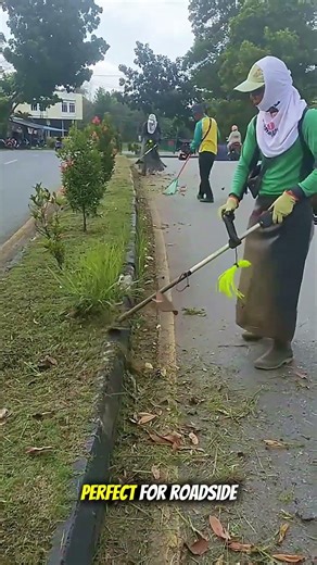 Powerful Brush Cutter Cutting Grass | Satisfying Street Cleaning #Shorts