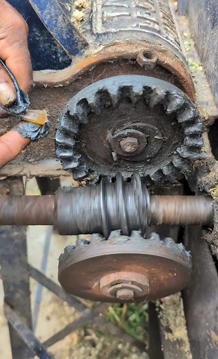 Lubricating the Gears of the Grass Cutter Machine | Sami Loft & FarmHouse