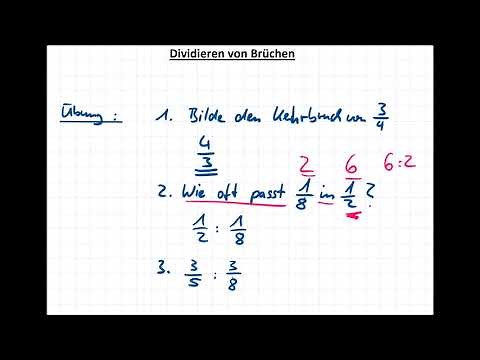 Dividieren von Brüchen, Bruchrechnen, mit Übung