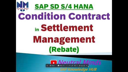SAP SD S4 HANA Condition Contract in Settlement Management (Rebate). | Neutral Minds SAP knowledge Hub
