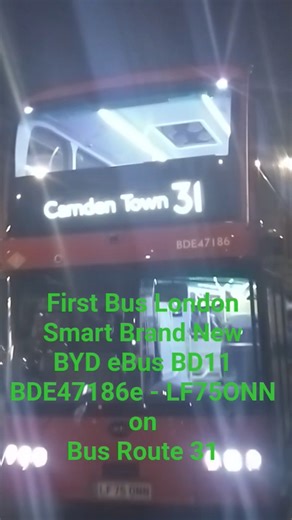 (New BD11s) - First Bus - BYD BD11 - BDE47186e - LF75ONN - on Route 31 - at Camden Town - 29/12/2025