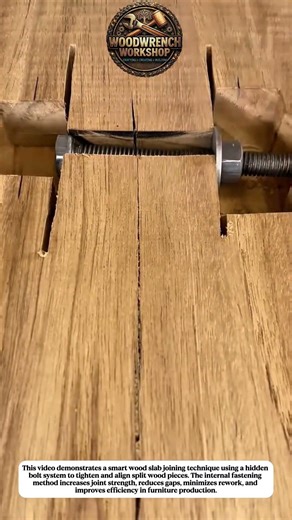 Innovative Wood Slab Joint Tightening Method | Strong & Efficient Woodworking Technique