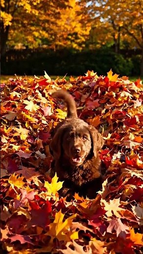 Puppy Discovers Leaf Pile - What Happens Next Will Melt Your Heart!