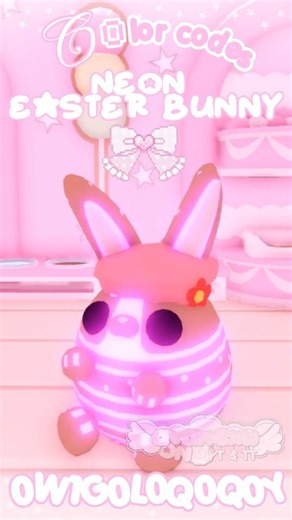 Neon Easter bunny color codes !!