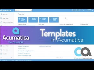 Templates in Acumatica