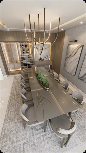 2p Designers | Interior Design Miami on Instagram: "This is what dining in style looks like. A luxurious dining room designed with intention—where every detail tells a story. From metallic tones on the furniture to textured walls that add depth and elegance, this space is all about refined beauty. ✔ Noble finishes ✔ Sophisticated color palette ✔ Atmosphere made for unforgettable moments Would you dine here every night? #decor #DiningRoom #ElegantSpaces #Interiors"