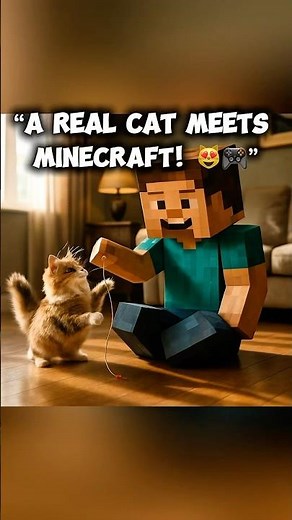 “A real cat meets Minecraft! 😻🎮” #minecraft #minecraftshorts #mincraftgame