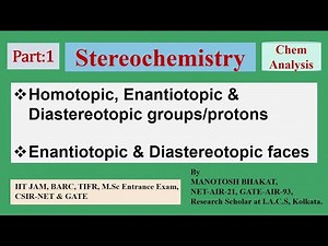 Stereochemistry||Homotopic, Enantiotopic & Diastereotopic Groups/Protons and Faces