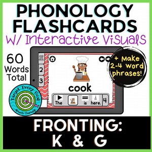 Fronting Interactive Phonology Flashcards K/G Words   Phrases | Digital/No-Print