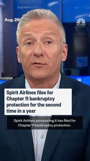 Spirit Airlines files for Chapter 11 bankruptcy protection for the second time in a year