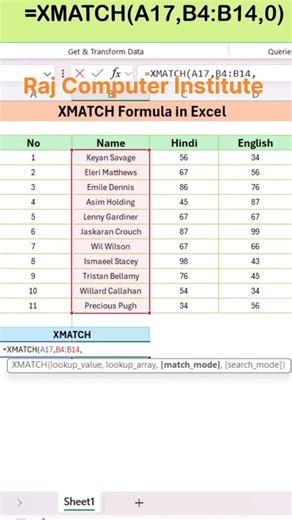 Excel XMATCH Function in Hindi | Excel Me XMATCH Formula Ka Use Kaise Kare | Excel Tips