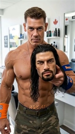 😂John Cena wearing Roman Reigns face mask funny Ai story #wwe #shorts #viralshort #ai