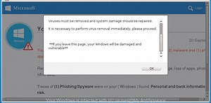 Remove “Your Windows is infected with (6) viruses” pop-up scam