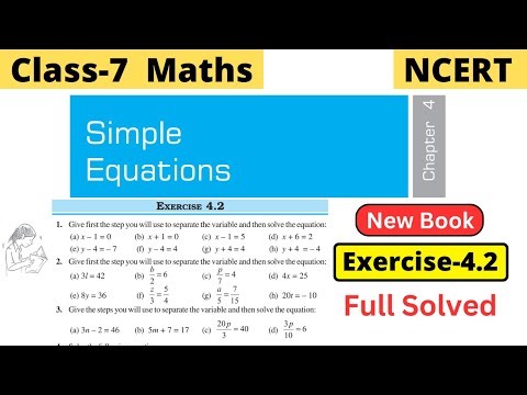 Class 7 Maths NCERT Chapter 4 Simple Equations Exercise 4.2 full solved #class7maths