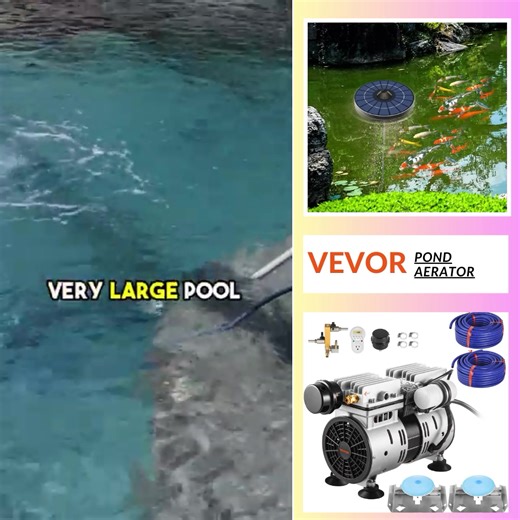 VEVOR Pond Aerator, 550W Power, 5.2CFM for Up to 3 Acre 50' Lake, Pond Aeration Kit Includes 3/4 HP Compressor & 2 100' Weighted Tubings & 2 Diffusers 👇Extra 5% off, Use coed: FBOFF👇 | VEVOR Home Improvement