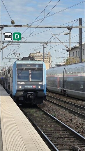 RER D: These two are a perfect match! Z20500 and a TGV heading straight for Paris #rerd #tgv #train