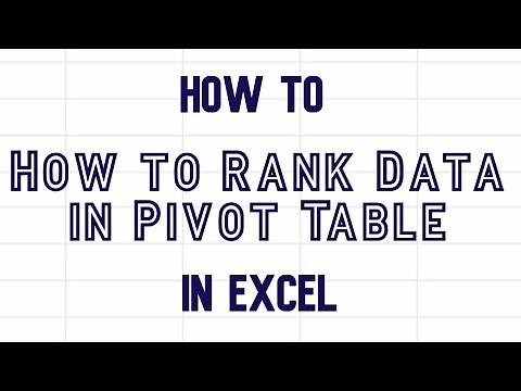 How to rank data in a pivot table in Excel video #pivottable #excel