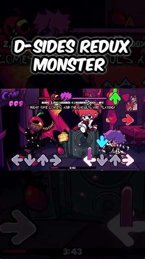 FNF D-SIDES REDUX MONSTER IS AMAZING #fnf #fnfmod #fnfdside #fridaynightfunkin #shorts