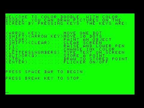 Tandy Color Computer 3 Doodle Sample Program with Cassette Audio