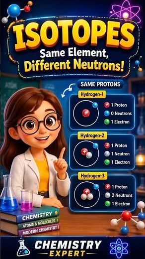 What Are Isotopes? Same Protons, Different Neutrons! 🧪#Isotopes #Chemistry #ChemistryExpert #Science