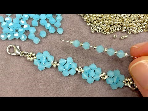 Crystal Beads Jewelry Making: Learn How to Make a Flower Bracelet with Beads
