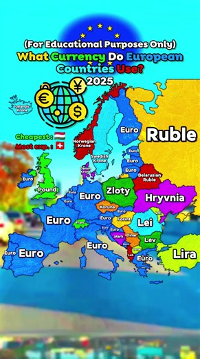 I'm a little late, but still 🫤 | Mid edit? 🔥 | 💲 What currency do European countries use? 🇪🇺 (2025-2026) | #Map #Mapping #Europe #Currency #Edit |