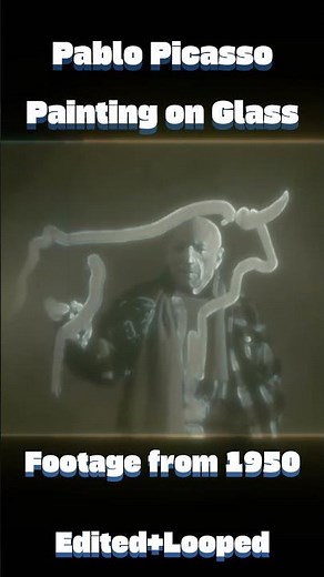 Pablo Picasso Painting on Glass (Rare Footage)-1950 #history #art