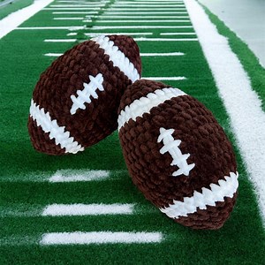 Crochet Football Plushie: Handmade Soft Baby Toy - Etsy