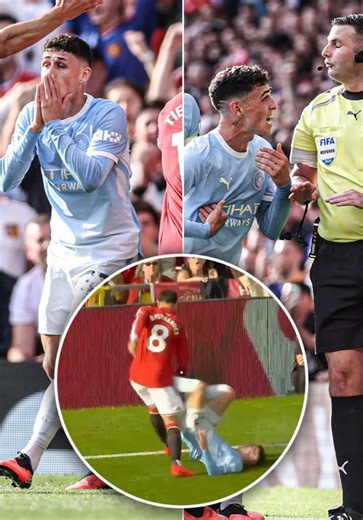 PHIL FODEN RED CARD😳 | MANCHESTER UNITED VS MANCHESTER CITY #premierleague #manchesterunited #manchestercity #manchesterderby
