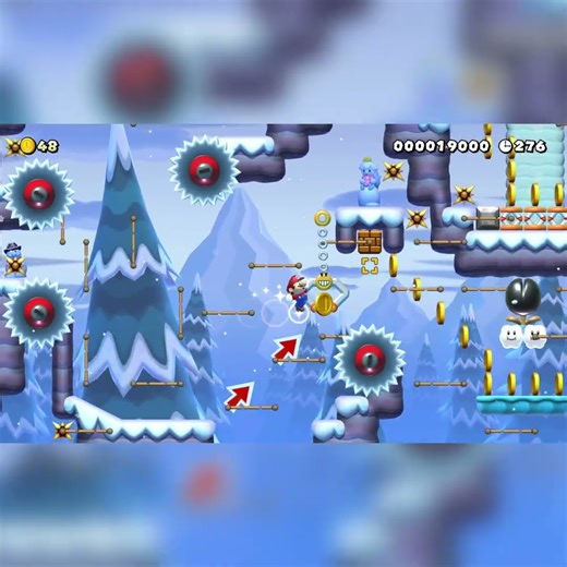 "Snowy Spiky" by Tyrone1569 #shorts 🍄Super Mario Maker 2 ✹4K Switch 2 No Commentary #dnn
