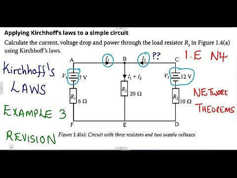 Industrial Electronics N4 Kirchhoff's Laws Example 3 tvet series ‪@mathszoneafricanmotives‬