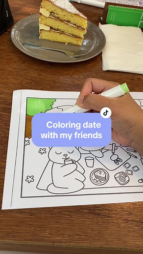 Having Fun day spending some quality time with friends coloring book from @RynahPinkyDesk ♡‧₊˚ 🫰🏻 #cafehopping #glasshopperputrajaya #adultcoloringbook #dateideas