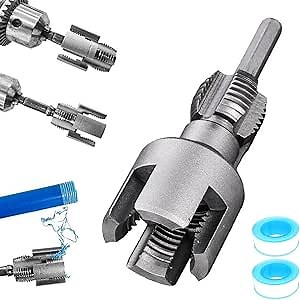 Integrated Internal & External Pipe Threading Tool, 2025 New Pipe Thread Cutting Tool, PVC Thread Maker Tool For Electric Drill, 1/2" (DN15) 3/4" (DN20) Pipe Sizes Rethreading Tool (3/4")